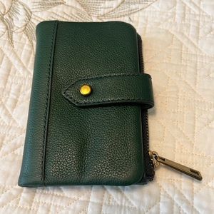 Green Fossil Lainie Multifunction Leather Wallet